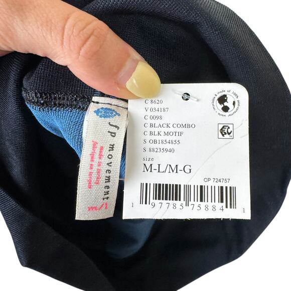 Free People Movement NWT M/L Blow Your Mind Leggings Black Blue High Waist - Picture 8 of 10